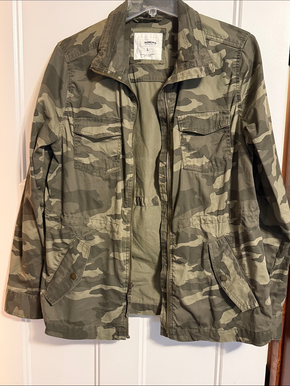 Sonoma Women's Green Camo Utility Jacket